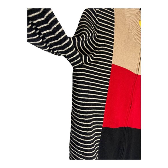 St. John Colorblock Striped Full Zip Wool Sweater-sz Medium - Picture 5 of 6